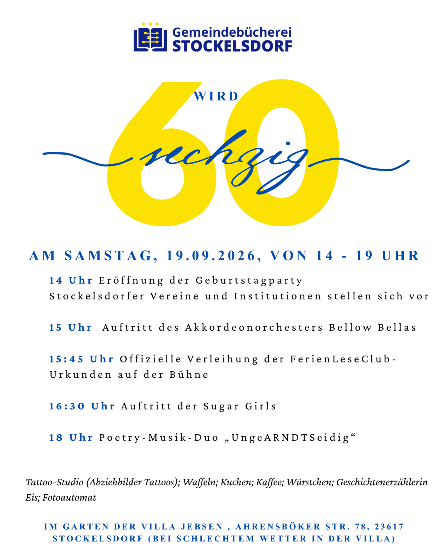 Jubiläum_Bücherei - Programm